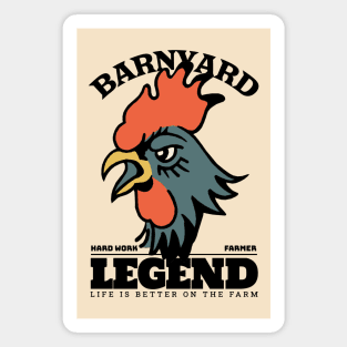 The Classic Rooster Legend of Barnyard Magnet